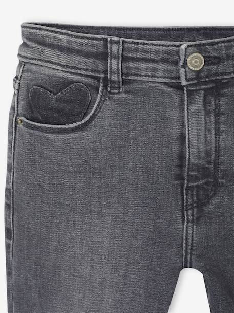 Jean slim fille morphologik tour de hanches large bleu foncé+bleu moyen+denim bleached+denim gris+gris - vertbaudet enfant 