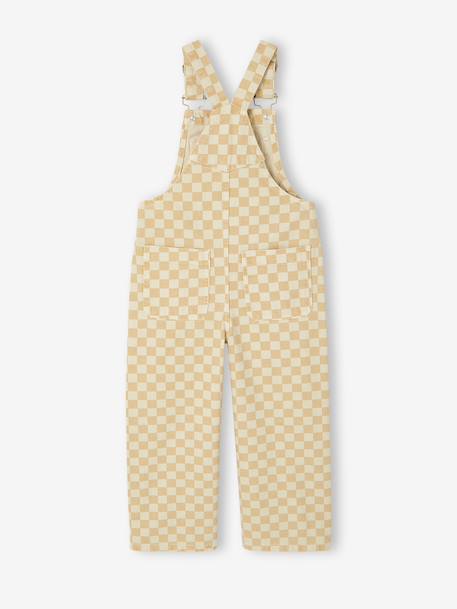 Chequered Dungarees for Girls chequered yellow - vertbaudet enfant 