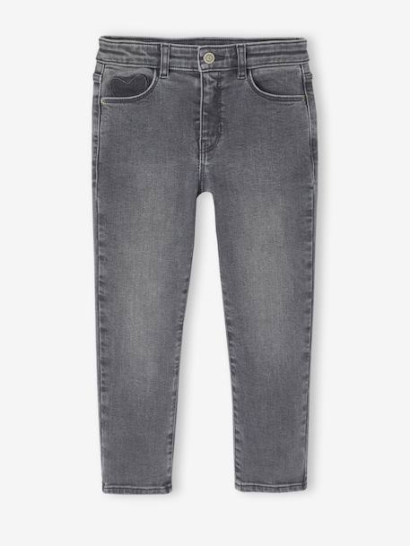 MEDIUM Hip, Slim Leg MorphologiK Jeans, for Girls bleached denim+deep blue+grey+medium blue - vertbaudet enfant 