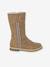 Zip-Up Faux-Fur Lined Boots for Girls camel - vertbaudet enfant 