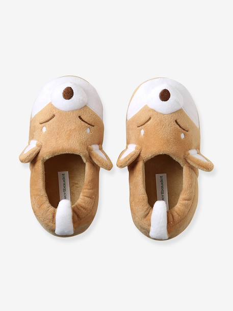 Slippers with shiba plush look for children beige - vertbaudet enfant 