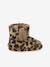 Faux fur high-top slippers for children printed beige - vertbaudet enfant 