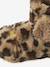 Faux fur high-top slippers for children printed beige - vertbaudet enfant 