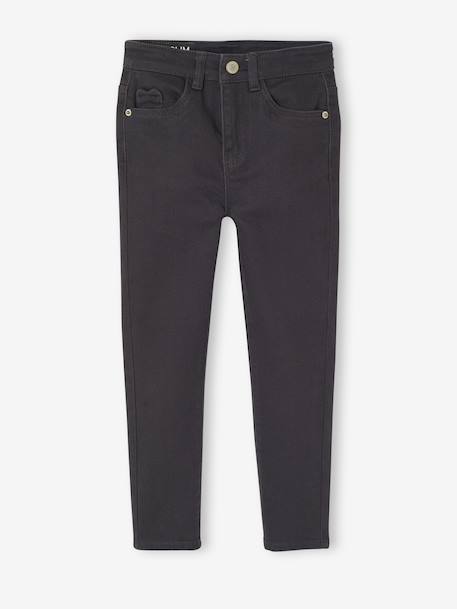 Pantalon fille slim morphologique fin anthracite+rose poudré - vertbaudet enfant 