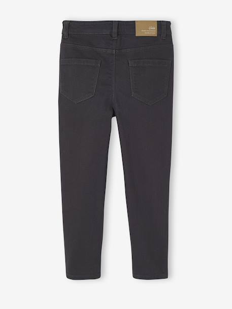 Slim-fit trousers for girls with a slim build anthracite+rosy - vertbaudet enfant 