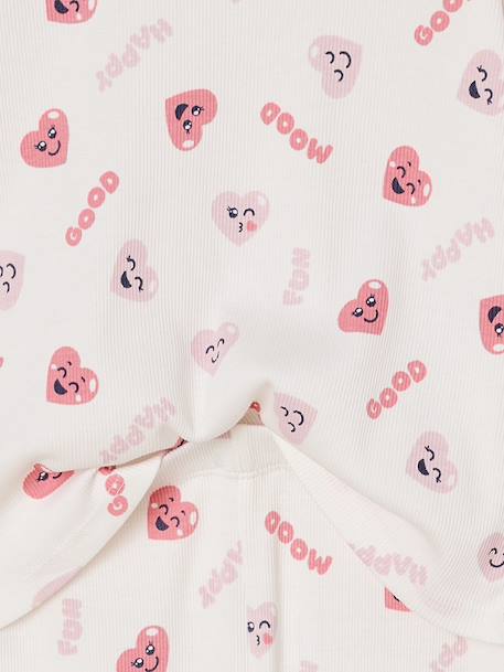 Pack of 2 Pyjamas in Ribbed Knit with Heart Print for Girls navy blue - vertbaudet enfant 