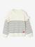 Jumper with Ruffled Sleeves for Girls ecru+mauve+red+striped navy blue - vertbaudet enfant 