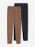 Pack of 2 Basics Leggings for Girls indigo+khaki+printed brown+sage green - vertbaudet enfant 