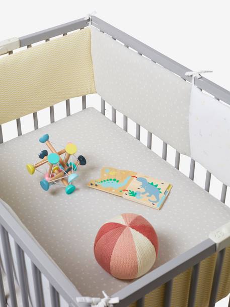 Set of 2 Covers for the Bottom of the Playpen, Jungle Colours Theme Light Blue+White/Print - vertbaudet enfant 