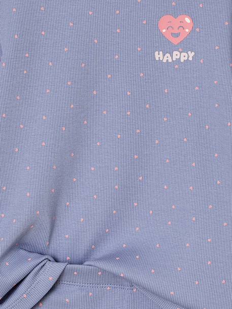 Pack of 2 Pyjamas in Ribbed Knit with Heart Print for Girls navy blue - vertbaudet enfant 