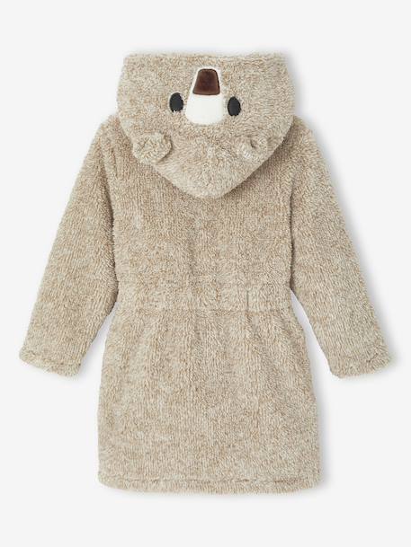 Hooded Bear Bathrobe for Boys ecru - vertbaudet enfant 