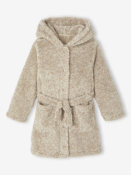 Hooded Bear Bathrobe for Boys ecru - vertbaudet enfant 