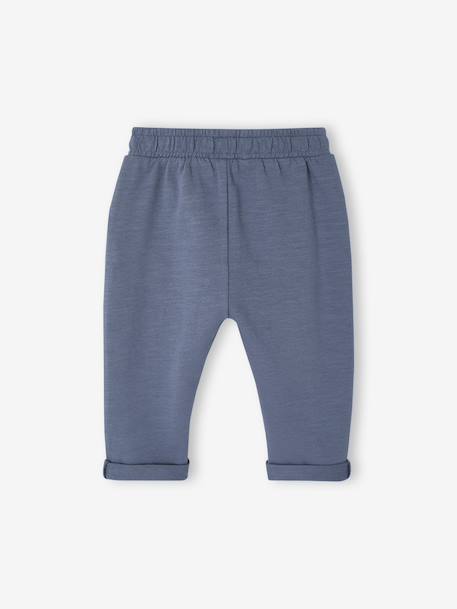 Lot de 2 pantalons bébé en molleton bleu jean+cappuccino+taupe - vertbaudet enfant 