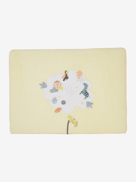 Set of 2 Covers for the Bottom of the Playpen, Jungle Colours Theme Light Blue+White/Print - vertbaudet enfant 