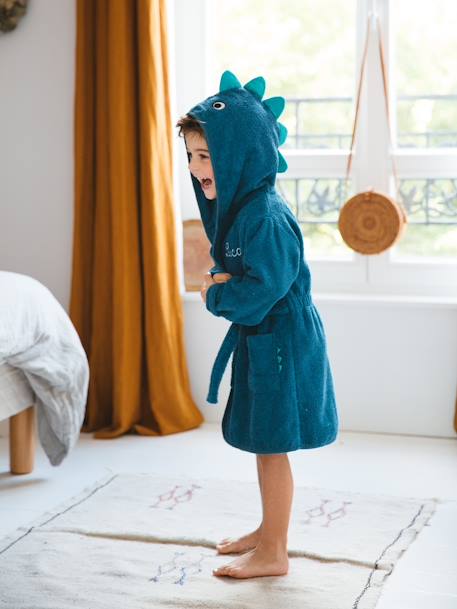 Dinosaur Bathrobe for Babies Blue - vertbaudet enfant 