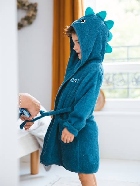 Dinosaur Bathrobe for Babies Blue - vertbaudet enfant 