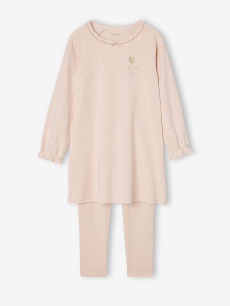 Pack of 2 Floral Nighties + Leggings for Girls pale pink - vertbaudet enfant 