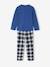 Dinosaur Print Flannel Pyjamas for Boys navy blue - vertbaudet enfant 