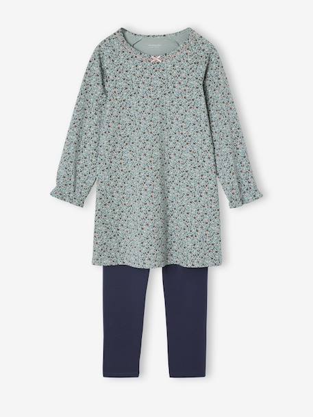 Pack of 2 Floral Nighties + Leggings for Girls pale pink - vertbaudet enfant 