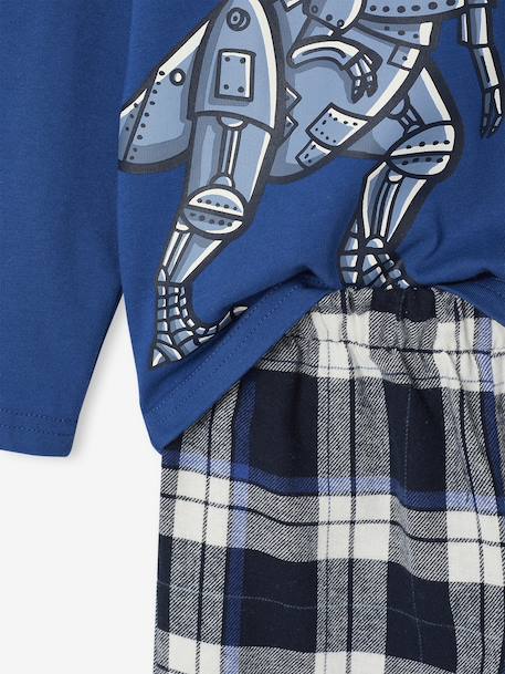 Dinosaur Print Flannel Pyjamas for Boys navy blue - vertbaudet enfant 