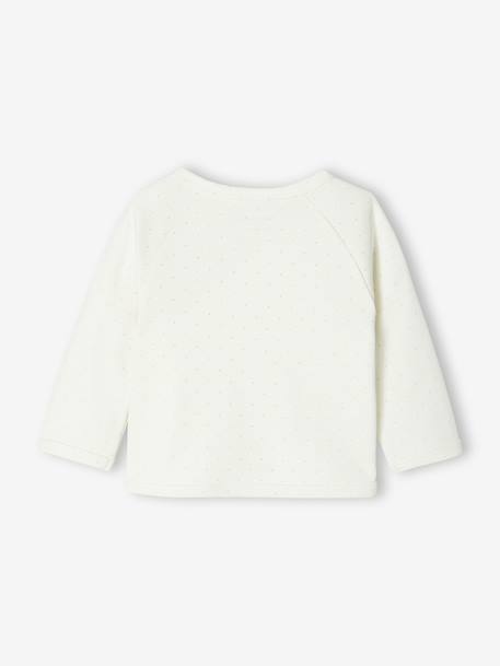 Cardigan with Print, Front Fastening, for Newborns aqua green+ecru - vertbaudet enfant 