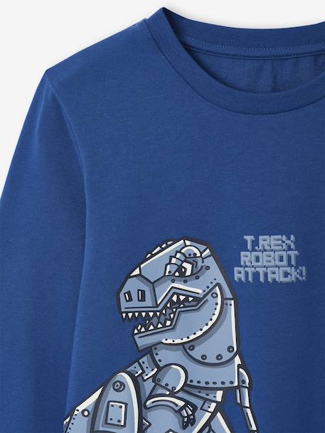 Dinosaur Print Flannel Pyjamas for Boys navy blue - vertbaudet enfant 