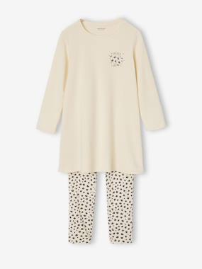 Fille-Lot de 2 pyjamas chemises de nuit legging léopard 