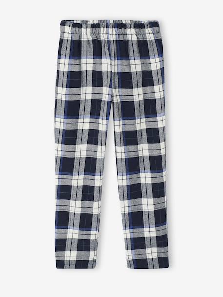 Dinosaur Print Flannel Pyjamas for Boys navy blue - vertbaudet enfant 