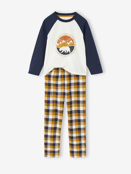 Pyjama garçon flanelle ours ocre - vertbaudet enfant 