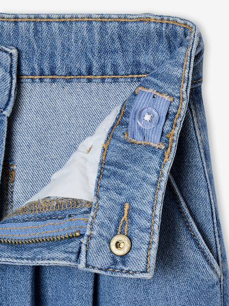 Wide-Leg Jeans with Pleats for Girls denim grey+medium blue - vertbaudet enfant 