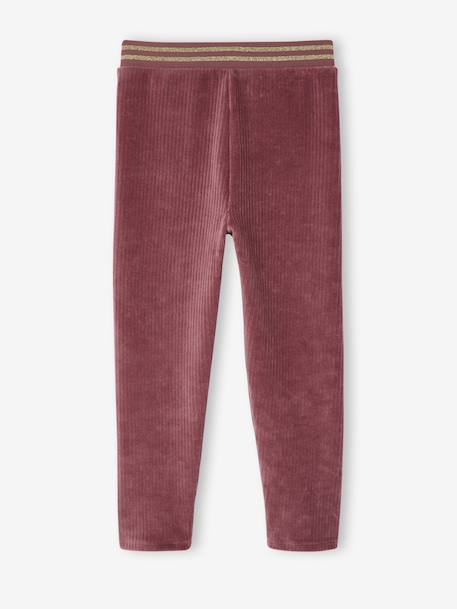 Corduroy Leggings for Girls BROWN MEDIUM SOLID+emerald green+mauve+navy blue - vertbaudet enfant 