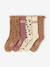 Pack of 5 pairs of 'leopard' socks for girls cinnamon - vertbaudet enfant 