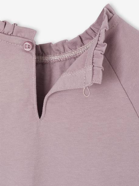 Top with Detail in Broderie Anglaise, for Girls ecru+GREEN DARK SOLID+mauve+navy blue+pale blue - vertbaudet enfant 