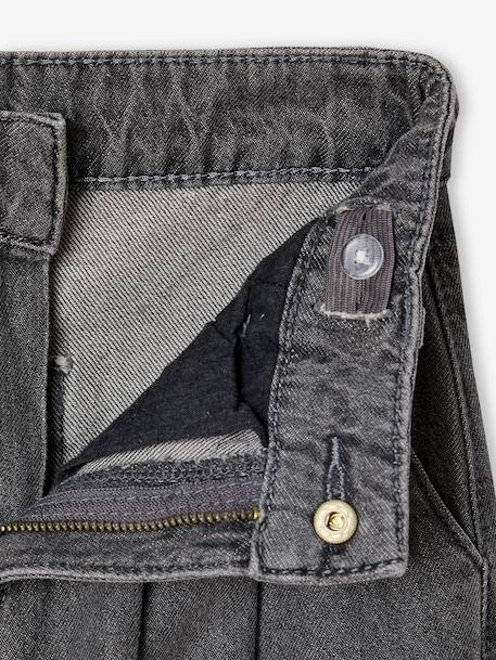 Wide-Leg Jeans with Pleats for Girls denim grey+medium blue - vertbaudet enfant 