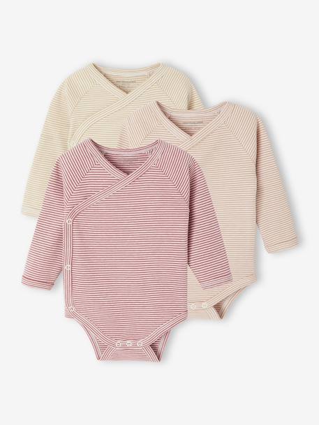 Pack of 3 Striped Bodysuits, Newborn Special rose - vertbaudet enfant 