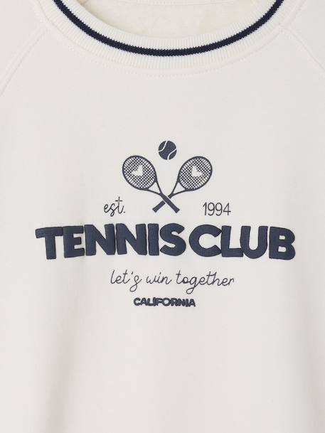 Tennis Club Motif Sweatshirt for Girls ecru - vertbaudet enfant 