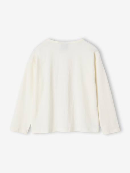 Tee-shirt manches longues Peanuts Snoopy fille écru - vertbaudet enfant 