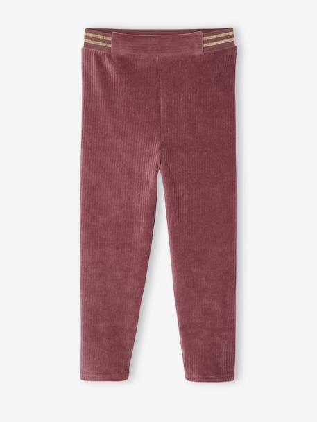Corduroy Leggings for Girls BROWN MEDIUM SOLID+emerald green+mauve+navy blue - vertbaudet enfant 