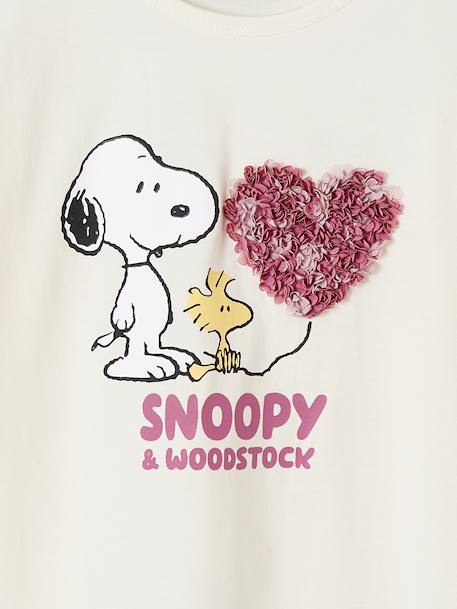 Girls' Snoopy Peanuts® long-sleeved T-shirt ecru - vertbaudet enfant 