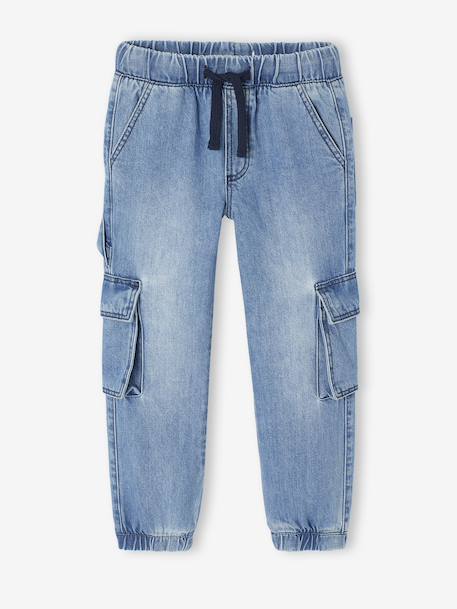 Loose Fit Denim Cargo Trousers for Boys double stone - vertbaudet enfant 