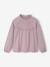 Top with Detail in Broderie Anglaise, for Girls ecru+GREEN DARK SOLID+mauve+navy blue+pale blue - vertbaudet enfant 
