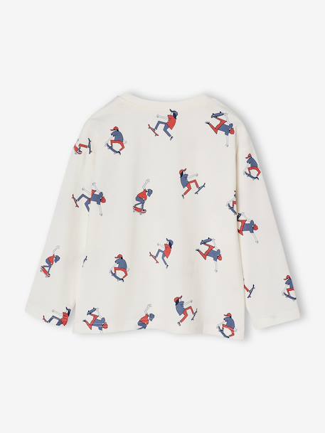 Long-Sleeved T-Shirt with a HAPPY LA Print for Boys printed white - vertbaudet enfant 