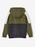 Sports Jacket with Zip & Hood, Colourblock Effect, for Boys bordeaux red+fir green+khaki+marl grey - vertbaudet enfant 
