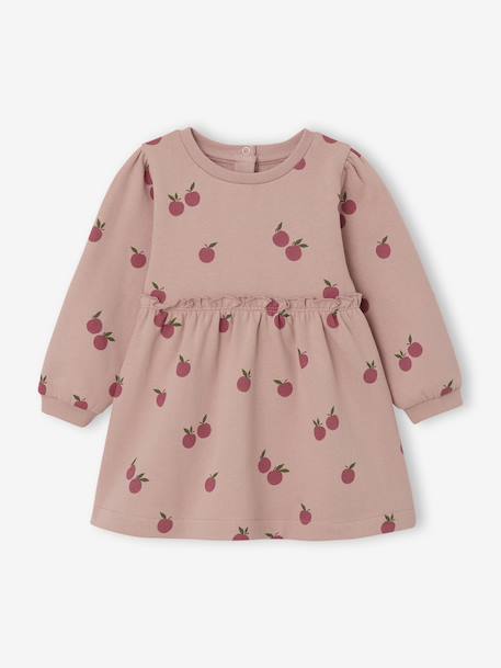Robe bébé en molleton bleu nuit+rose poudré - vertbaudet enfant 