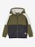 Sports Jacket with Zip & Hood, Colourblock Effect, for Boys bordeaux red+fir green+khaki+marl grey - vertbaudet enfant 