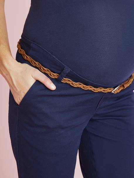 Maternity Chino Trousers, Inside Leg 32 cm Dark Blue - vertbaudet enfant 