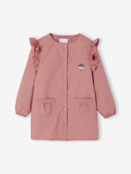 MARGOT plain girl's smock blush+emerald green - vertbaudet enfant 