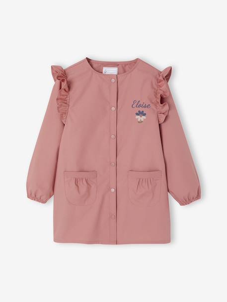 MARGOT plain girl's smock blush+emerald green - vertbaudet enfant 
