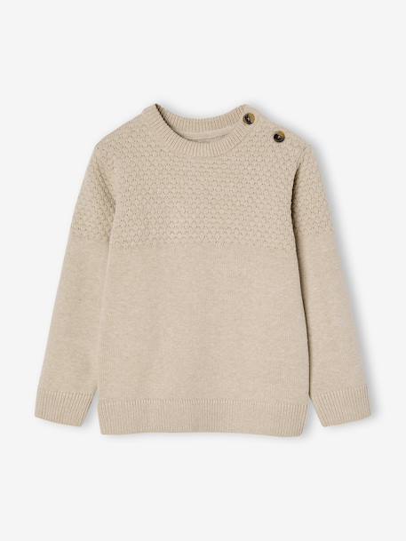 Pull garçon maille fantaisie blanc chiné - vertbaudet enfant 
