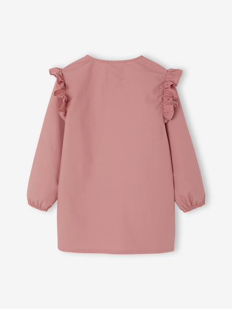 MARGOT plain girl's smock blush+emerald green - vertbaudet enfant 